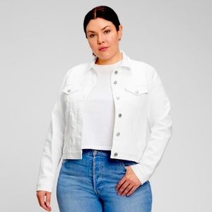 GAP White Classic Denim Jacket Sz Med